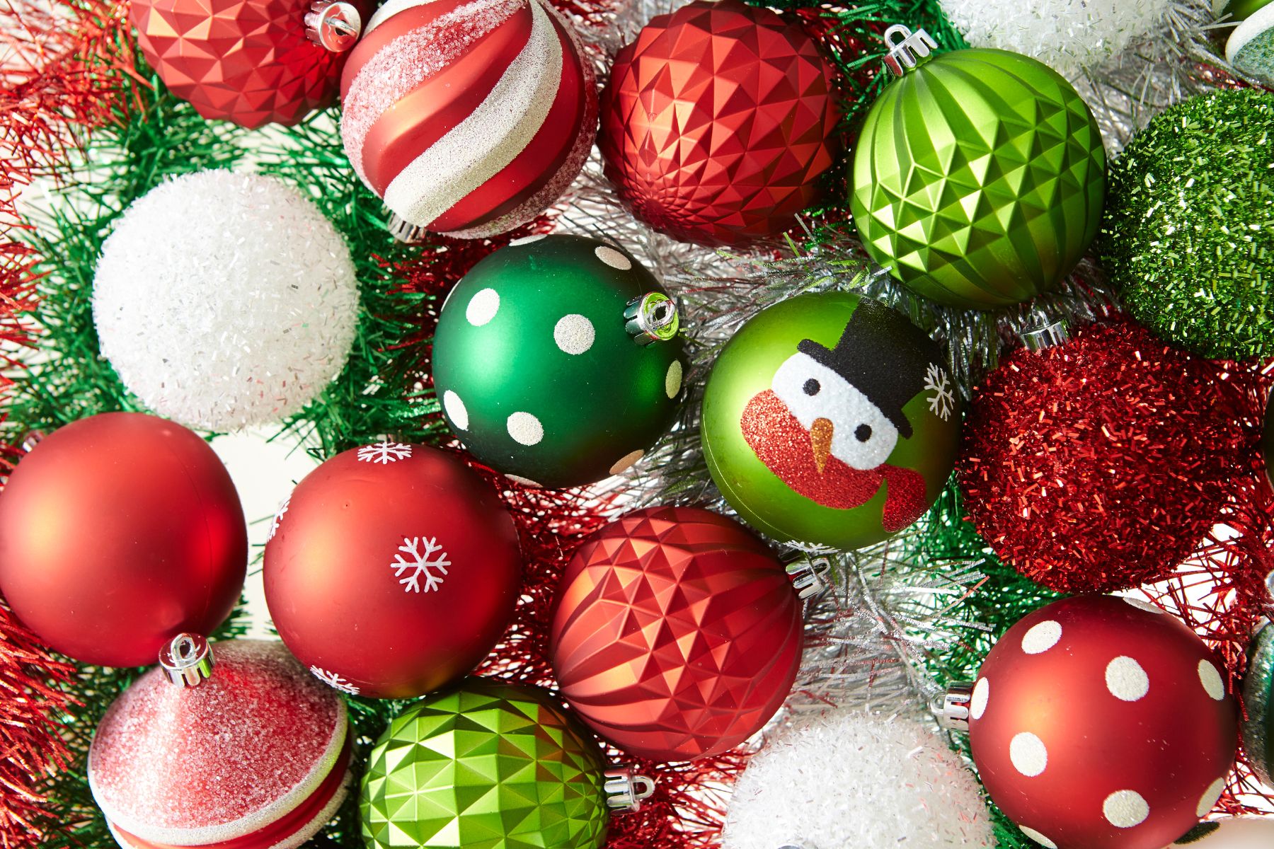 Seasonal items are used occasionally but consistently, like Christmas ornaments
