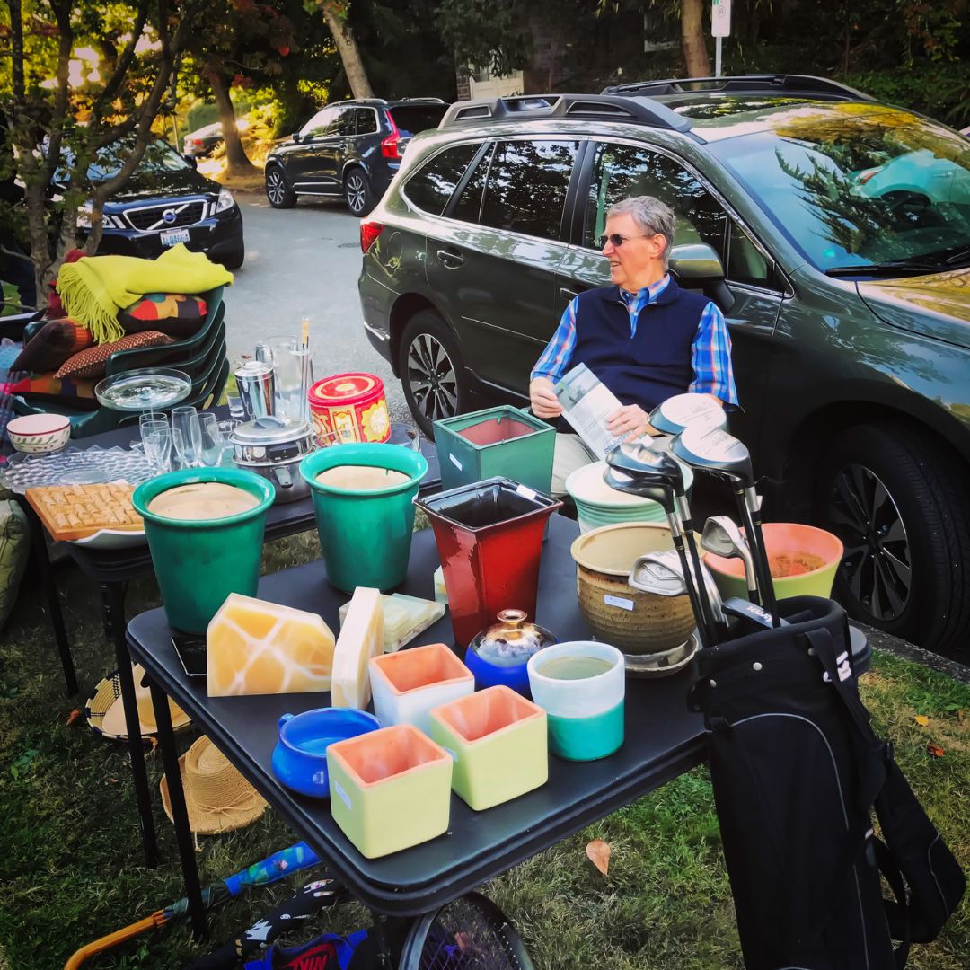 Dad having a yard sale