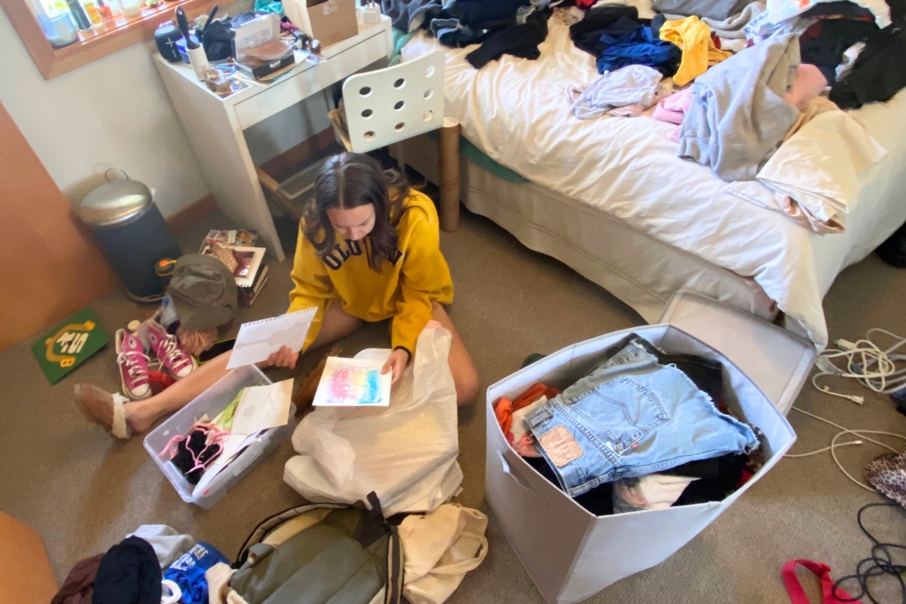 Declutter grown kid's room