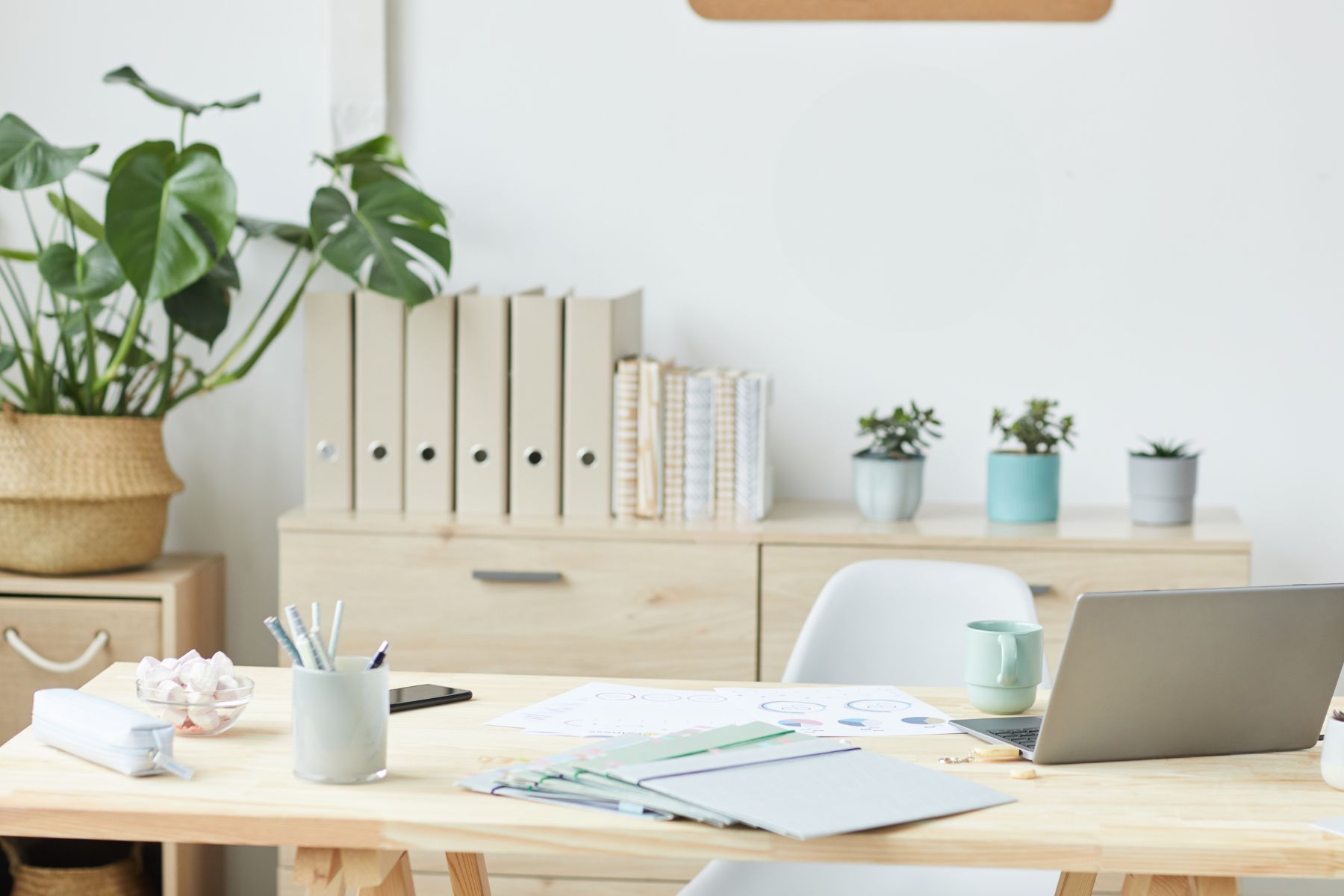 Decluttered home office