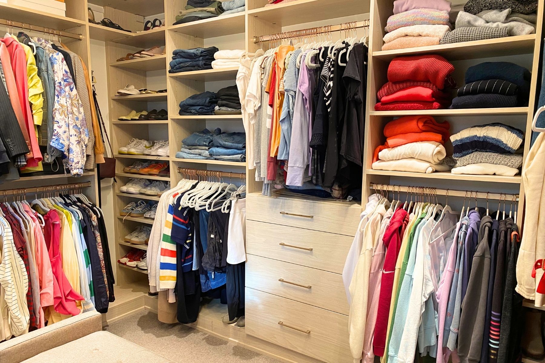 Declutter the hanging space in your closet