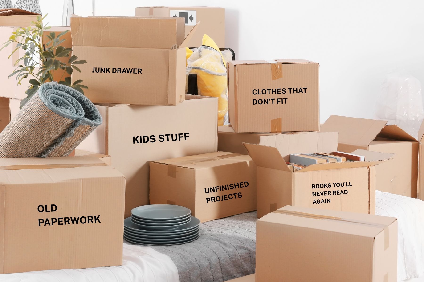 labeled Moving boxes